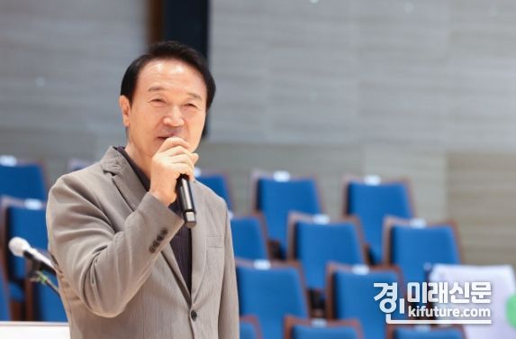 임태희 경기교육감이 경기교육주민참여협의회에서 인사말을 하고 있다. <사진=경기도교육청>